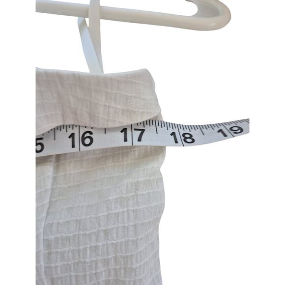 Ann Taylor Dress Size 8 Cream One Shoulder Shift Ruffle Lined Summer NWT - Picture 4 of 8